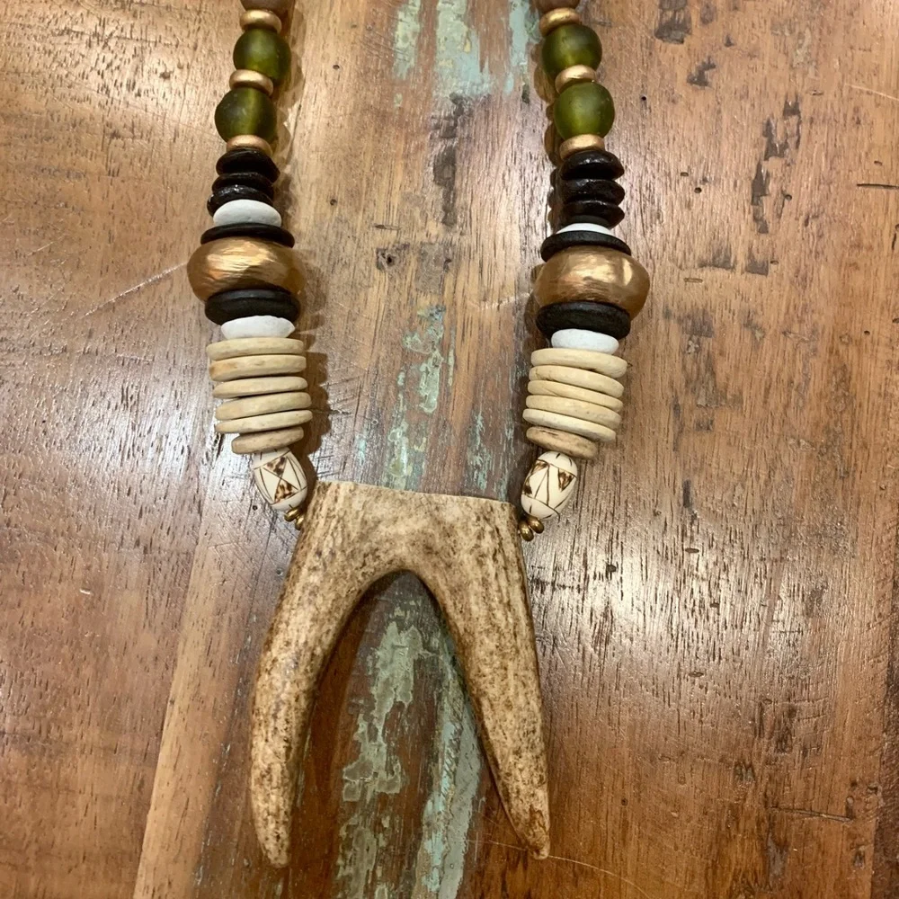 🌾Artisan Antler Pendant Necklace - Picture 4 of 6